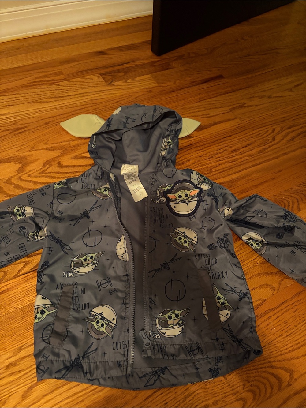 Star Wars Baby Yoda (Grogu) Blue Kids Hooded Jacket 3T